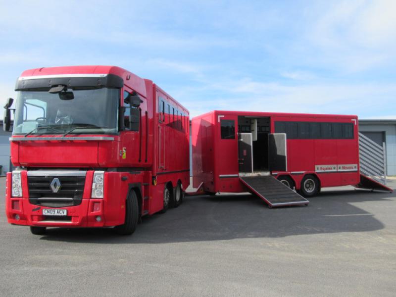 15-630-*NEW PRICE* 2009 Renault Magnum +Donbur Draw trailer.. Built by Equine-Movers. Stalled for 12. Full EU Certified . MOT June 2023